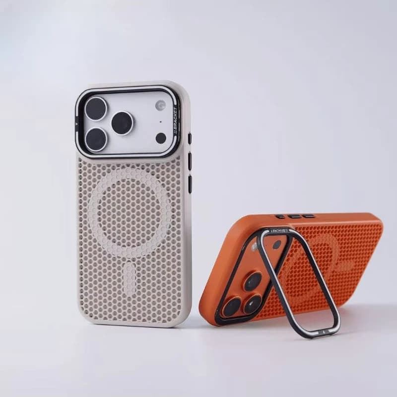 Folding Bracket Heat Dissipation For Magsafe Case For iPhone 17 16 15 Plus 14 13 12 11 Pro Max Shockproof Magnetic Phone Covers