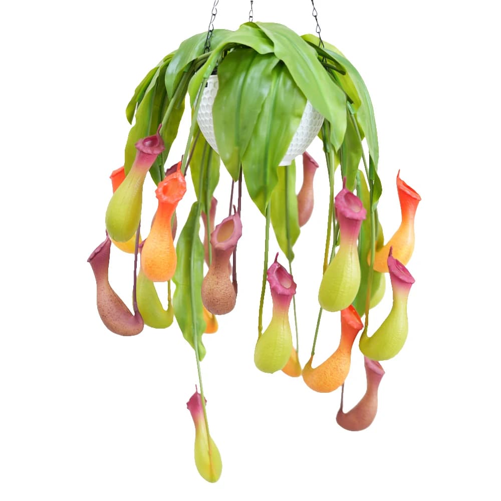 1Pc 29.9 "Nepenthes Artificial Realistics Finto Brocca Plant Plant Face Green Plant for Vaso Bouquet Home Office Wedding Ceremony Decoration