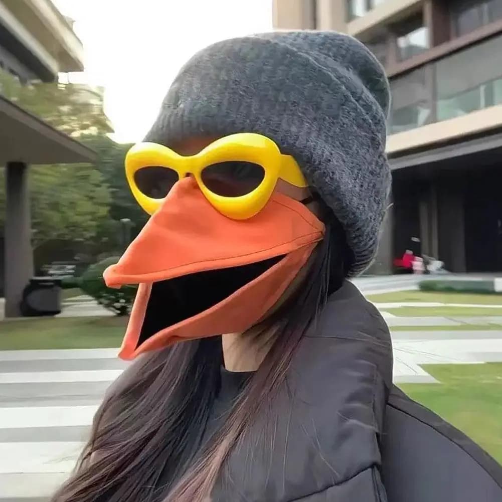 Maschera Blackbird Maschera per bocca di animale divertente creativa Maschera per bocca di animale 3D Copertura per il viso con becco di uccello Maschera per animali mobile per vestire festivo