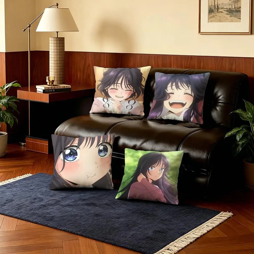 Elegant K-Kaoruko WaguriS Cushion Cover 4Pcs Ultra Soft Short Plush Pillow Covers 40x40 45x45 Boho for Sofa Bedroom