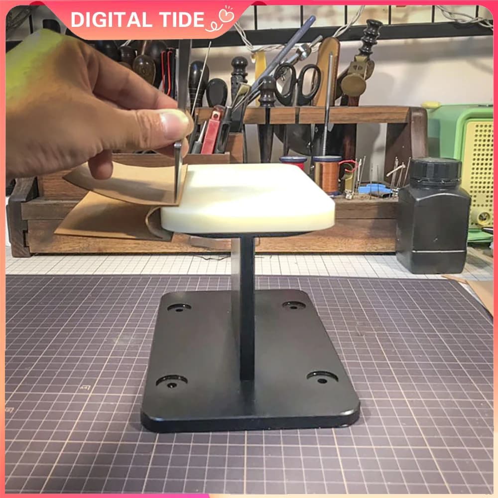 DIY Handmade Leathercraf Bags Punch Station Stainless Steel Frame + Nylon Pad High-End Leather Punching Pricking Table