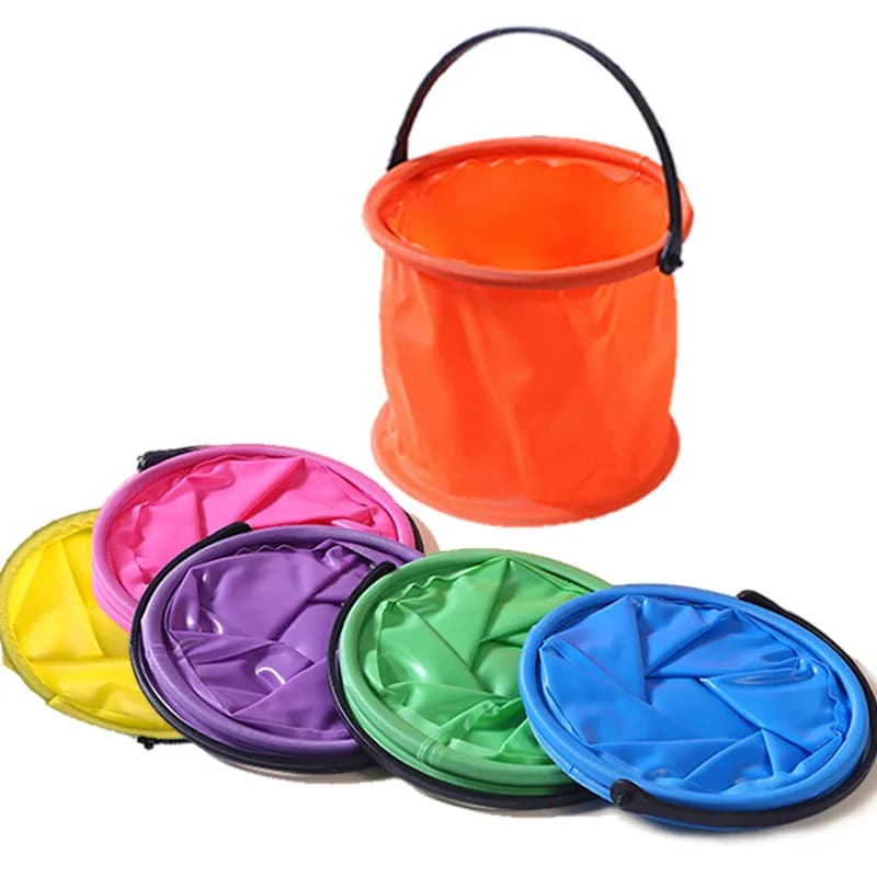 Secchiello da Spiaggia per Bambini 1 Pezzo, Secchio Pieghevole, Attrezzo da Giardinaggio, Giocattolo per Piscina Esterna, Giocattolo Estivo per Divertimento in Acqua, Regalo di Compleanno