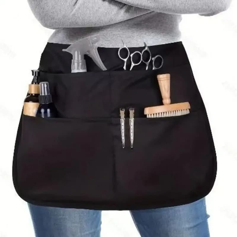 56*40 cm Parrucchiere Mezzo Grembiule Con Cintura Regolabile 5 Tasche Impermeabile Professionale Barbieri Parrucchiere Strumenti Grembiule di Stoccaggio