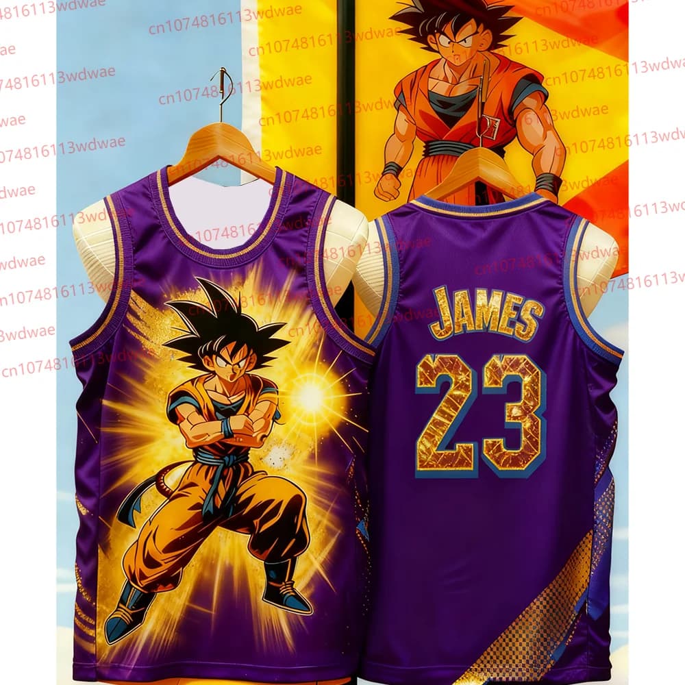American Basketball League vest LeBron James No. 23 Jersey Dragon Ball Goku Basketball training clothing James short dry
