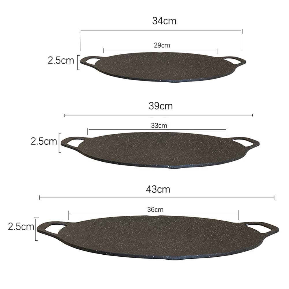 Piastra per Barbecue Coreano Antiaderente 29/30/33/36CM, Griglia per Carne, Plancha per Cucinare, Padella per Campeggio e Outdoor