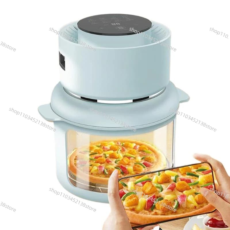 Friggitrice ad aria visiva 220V/3L Elettrodomestico multi-fornello intelligente pieghevole non rivestito in vetro borosilicato alto