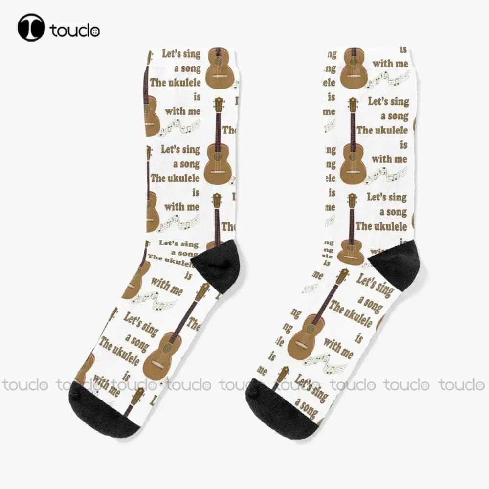 Calzini da giocatore di ukulele Calzini da uomo Calzini personalizzati personalizzati per adolescenti adulti unisex 360 ° Regalo personalizzato con stampa digitale Streetwear