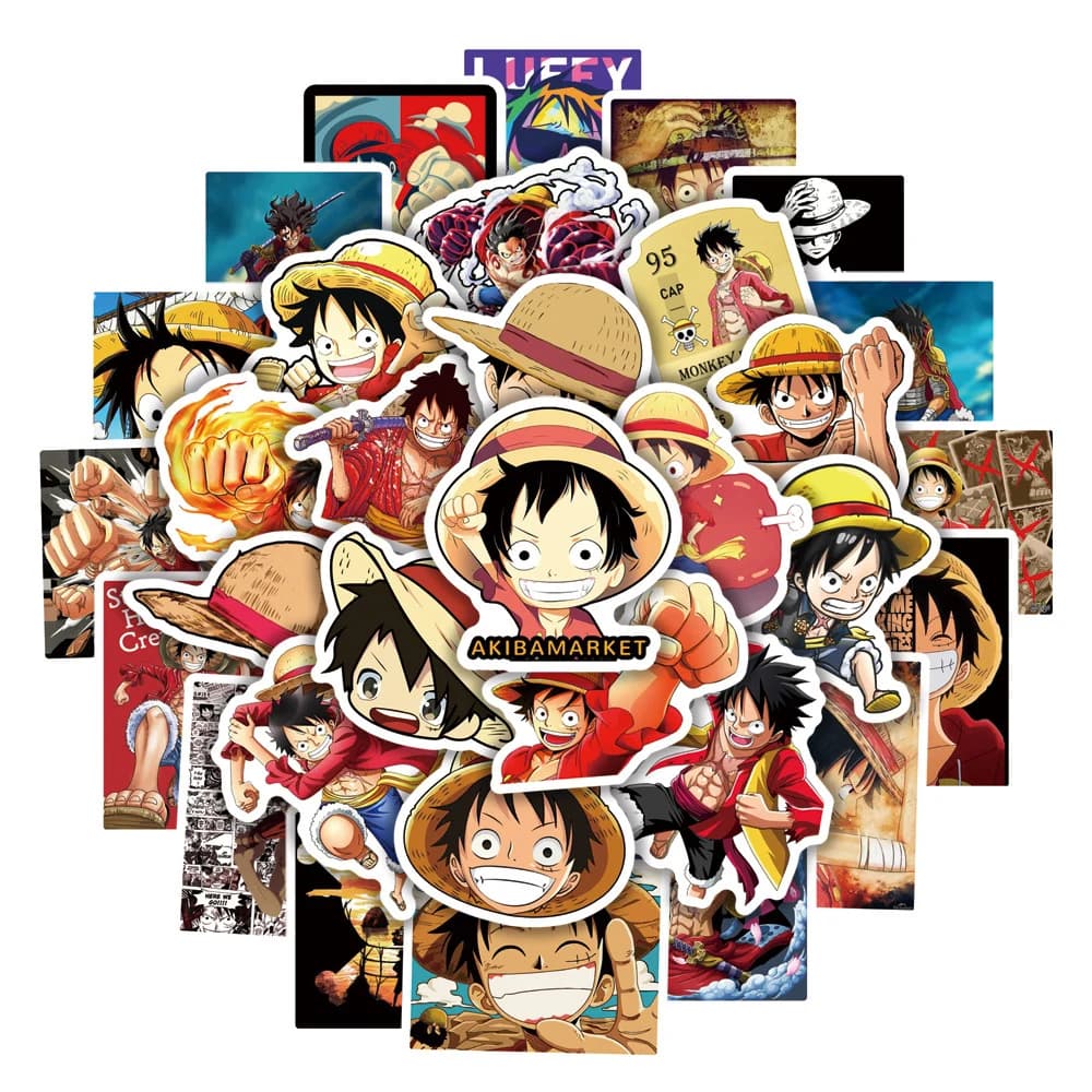 10/30/50 Pezzi Adesivi ONE PIECE Luffy, Decalcomanie Anime per Skateboard, Telefono, Notebook, Casco, Impermeabili, Cartoni Animati, Regali