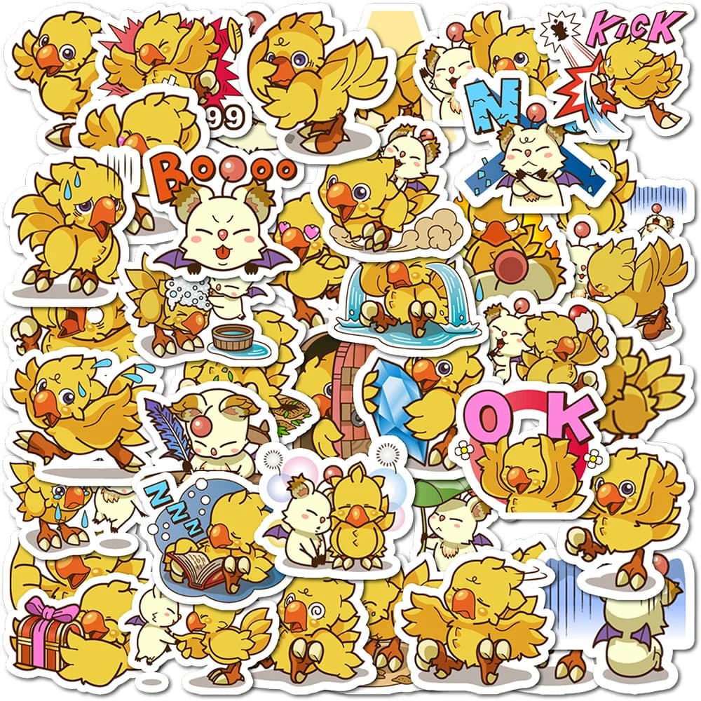 40 pieces of stickers Meme Cartoon Chocobo – Decorative stickers and album supplies for water bottles and notebooks