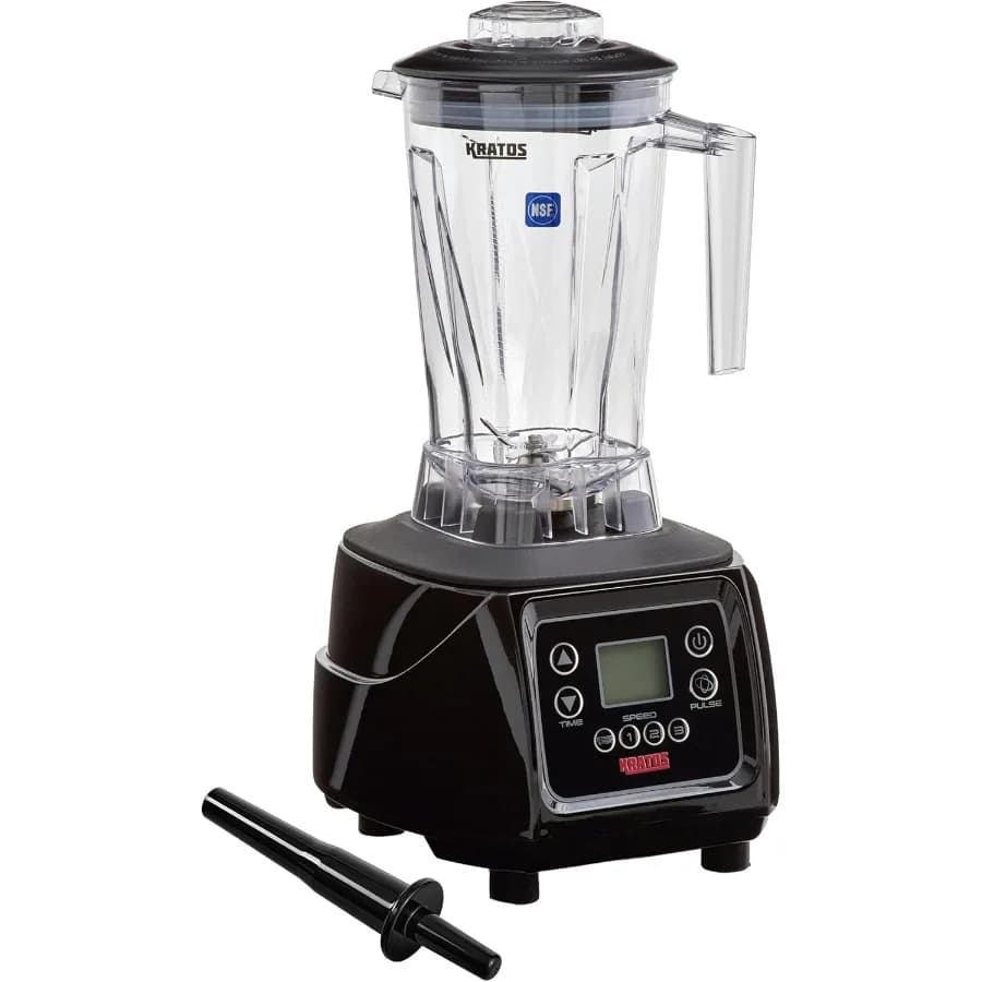 Commercial level 3.5 HP bench mixer with touchpad controls and timer function with pulse function for precise 64 ounces mixing. d