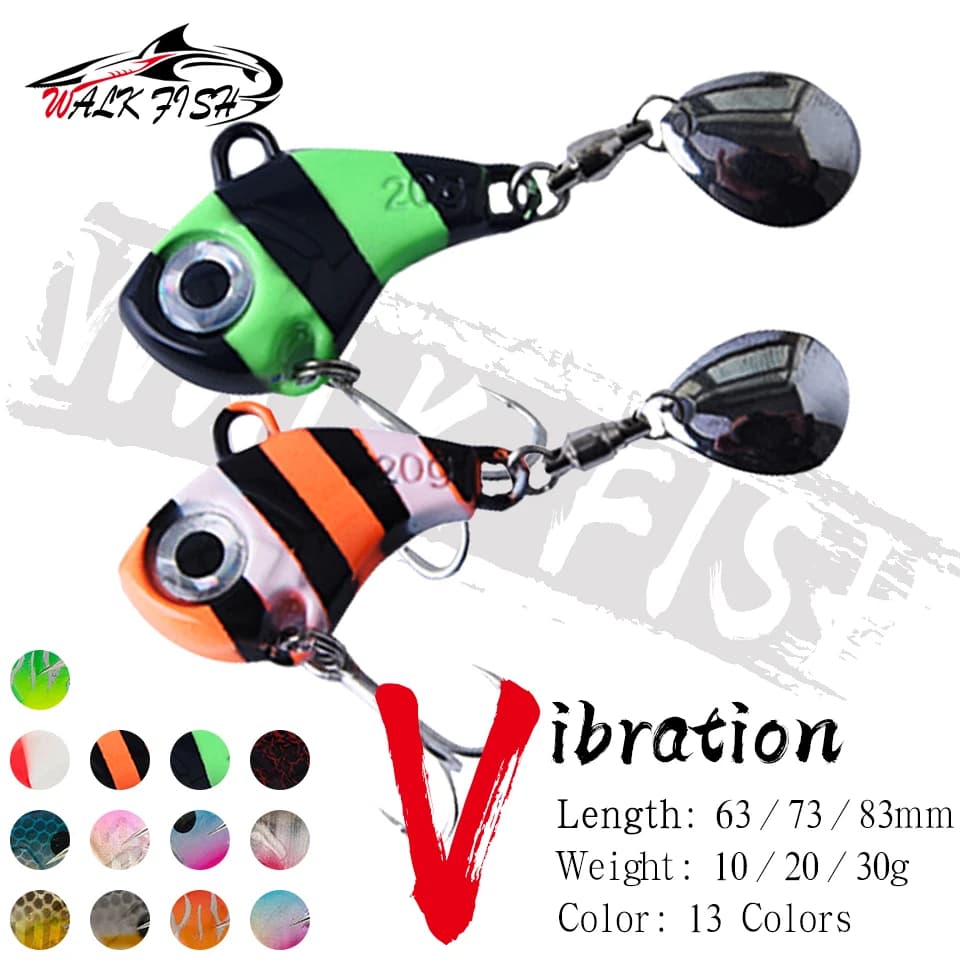 CAMMINARE PESCE 10g 20g 30g VIB Coda Spinning Equilibrio Rotante Metallo Jig Vibrazione Esca Spinner Cucchiaio Nuovo Attrezzatura Da Pesca Affondamento Richiamo