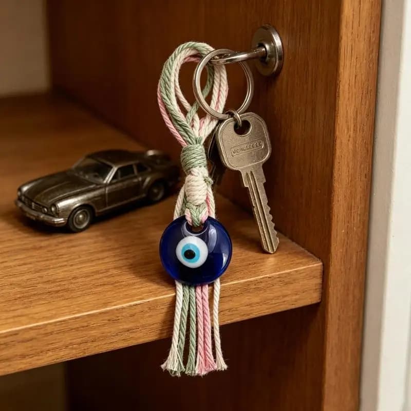 Devil Eye Keychain Elegant Pendant for Car Home and Motorcycle Accessories Ornament for Bags Wallets and Backpacks A2UB