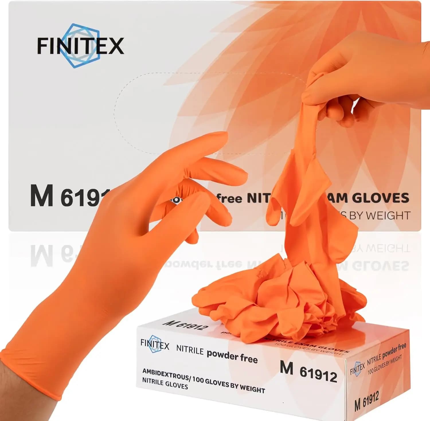 Nitrile Disposable Gloves Orange 3.5mil 100PCS Powder Free Latex Free Suitable for Medical and Food Handling