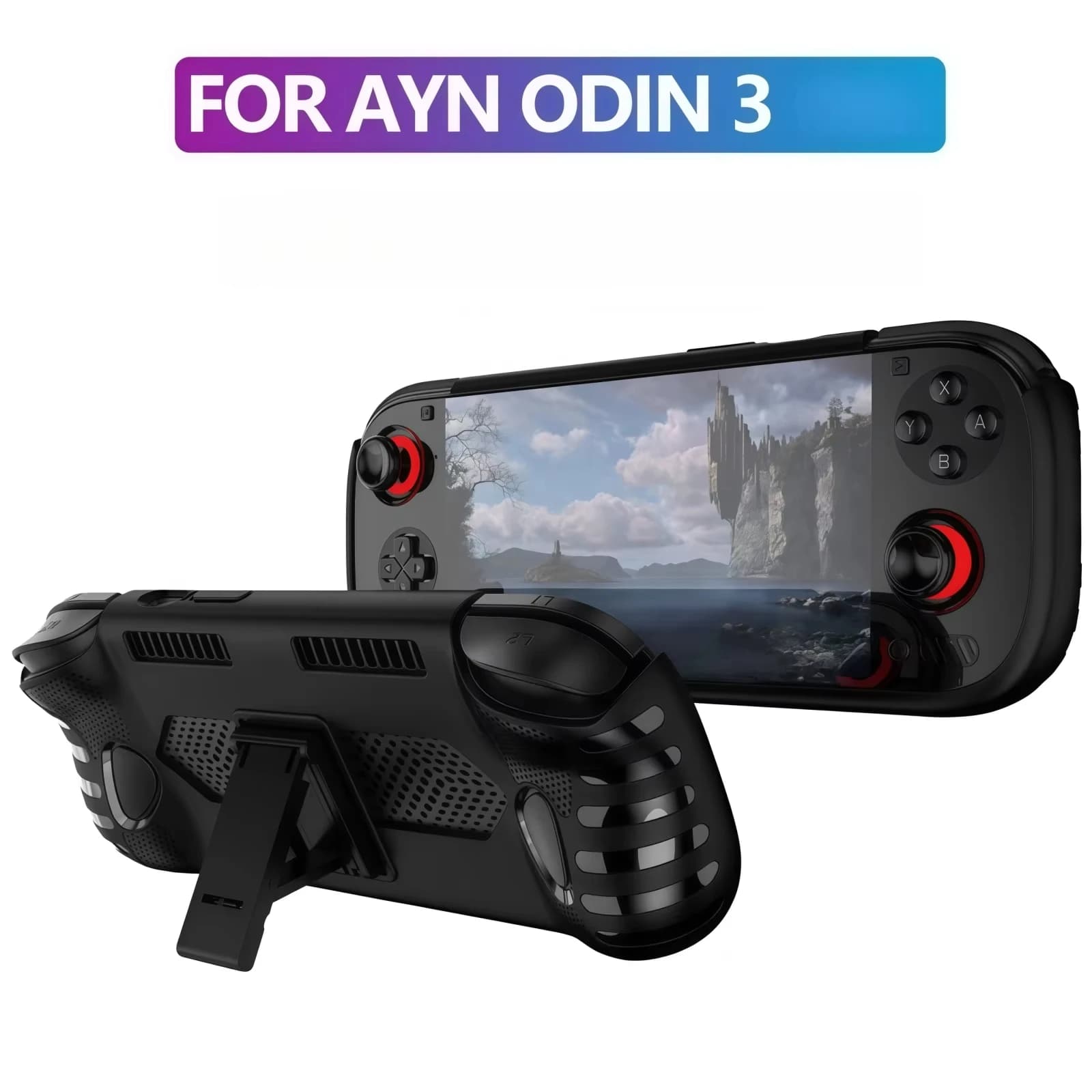 Cover Protettiva in Silicone per AYN Odin 3, Custodia Morbida Antiurto in TPU per Console da Gioco Portatile, Protezione Completa con Base di Supporto