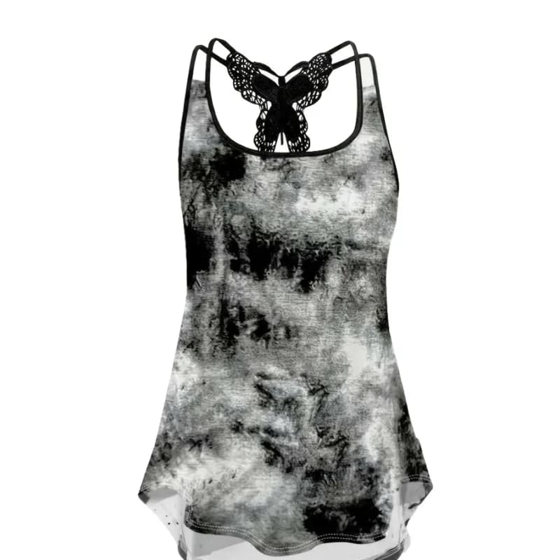 Plus Size 1XL-5XL Print Tank Tops Sexy Sling Shirtd Backless Vest Women Fashion Streetwear Elastic Camis