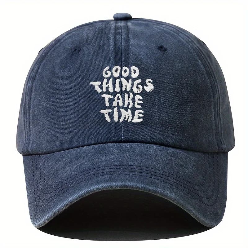 Cappellino da Baseball Vintage con Lettere Ricamate, Unisex Regolabile, Perfetto per Viaggi all'Aperto, Campeggio, Protezione Solare