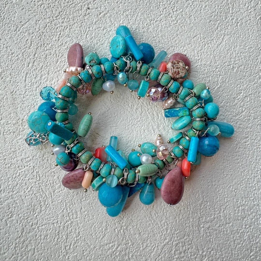 Braccialetti con perline fatti a mano Perline di pietre preziose multicolori bohémien Gioielli quotidiani da donna