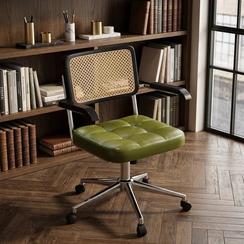 & Retro Style Rolling Office Chairs with Adjustable Height Swivel Computer Chairs for Bedroom Student Gaming Use office furnitur