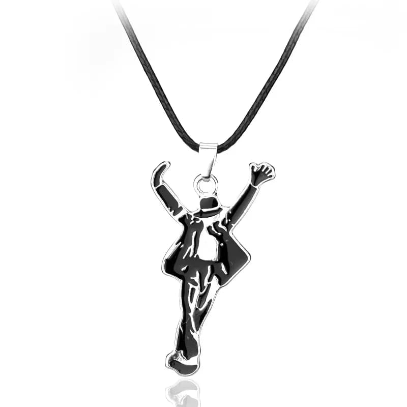 Pop Dancer MJ Collana Hip Hop Dancing Suit Ciondolo Fascino Corda Gioielli in smalto