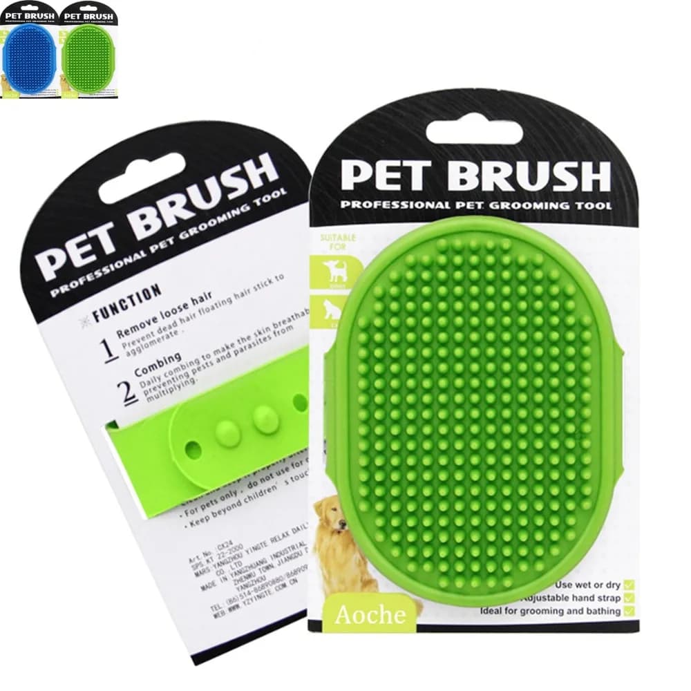 Confezione da 2 spazzole da bagno per cani, spazzola per toelettatura per cani, spazzola da bagno per animali domestici, spazzola per shampoo per animali domestici, pettine in gomma per massaggio lenitivo con regolazione