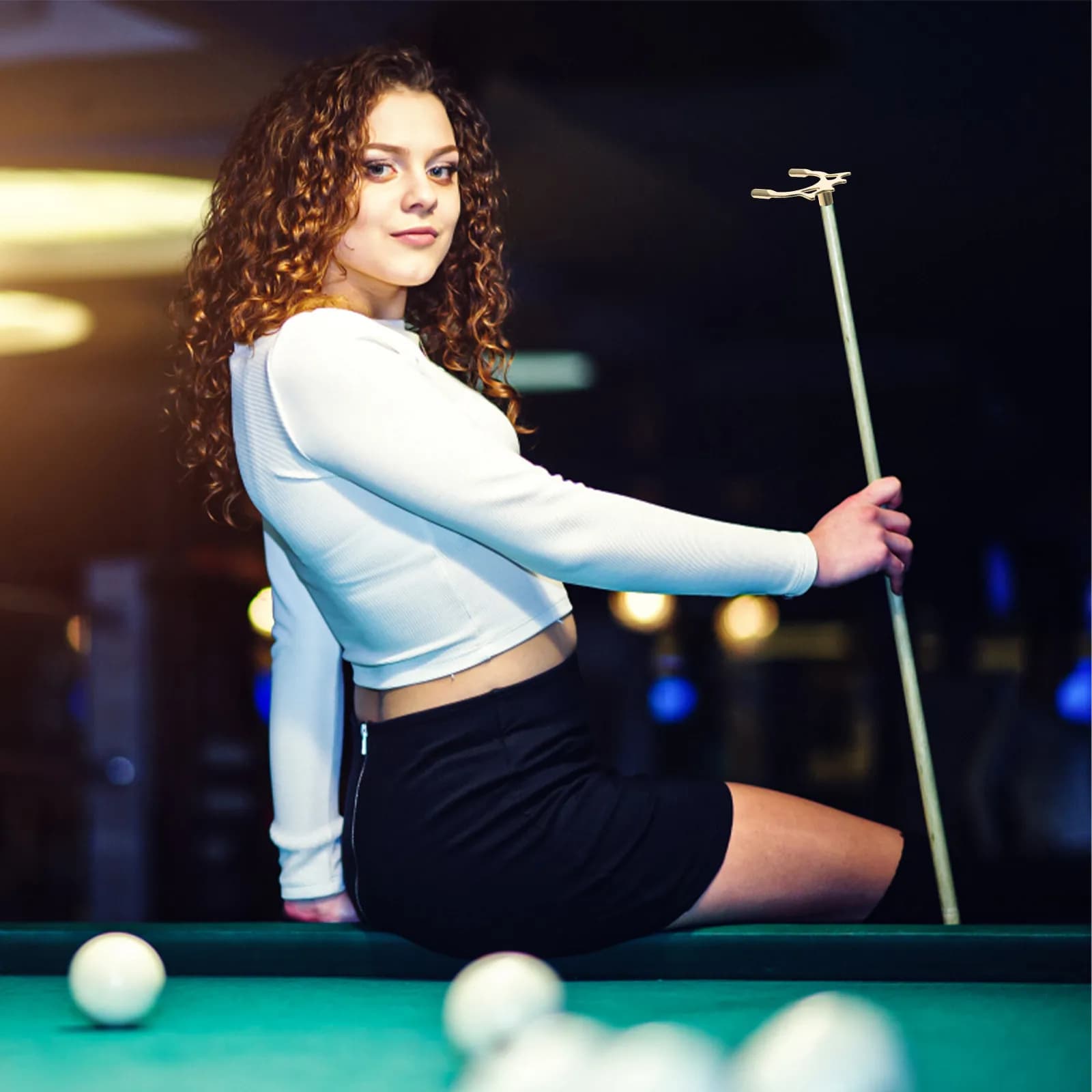 Billiards Cue Bridge Lightweight Metal Pool Cue Stick Bridge Portable Sliding Rack Stable Snooker Accessory for Easy Use and