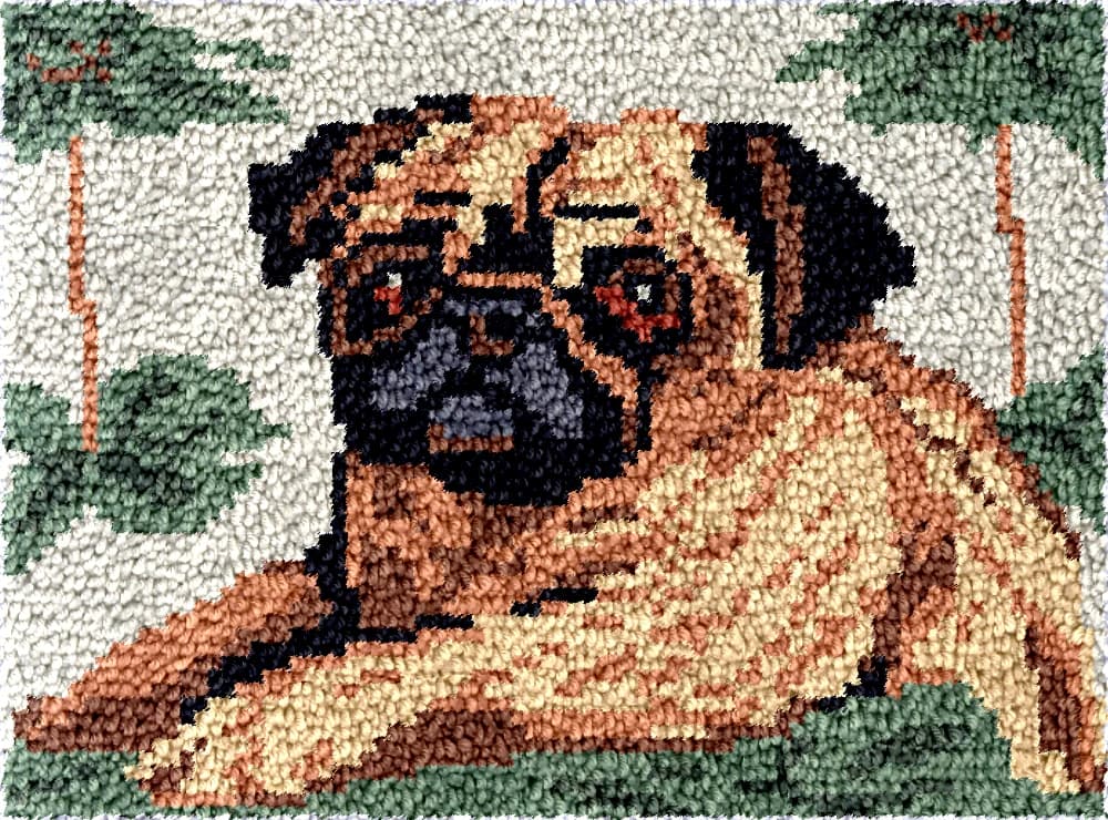 DT2306 kit gancio di chiusura in tela con ricamo per cani, filato acrilico non finito, cuscino da ricamo, tappeto a punto croce