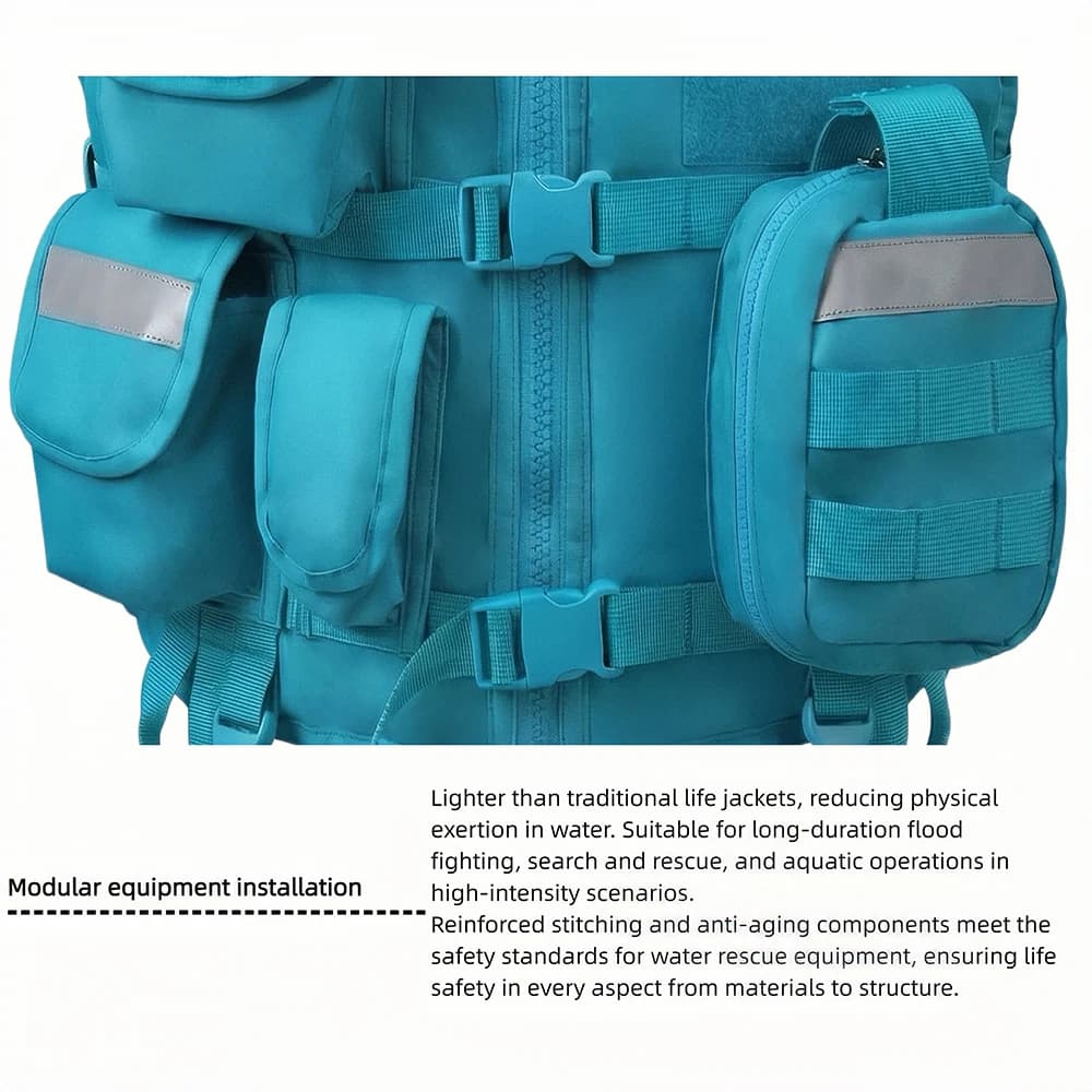 Durable Emergency Rescue Life Jacket Reflective for Marine Safety High Buoyancy 100N EPE Foam Vest