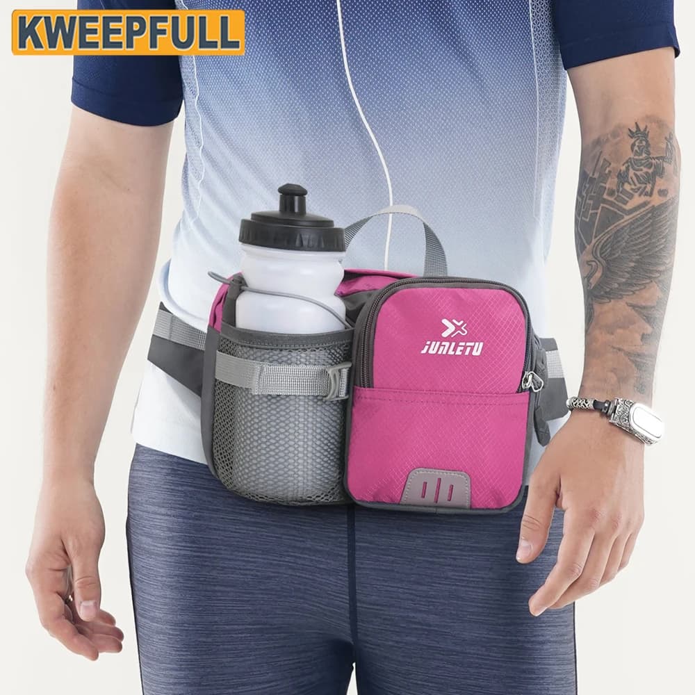 1PCSFanny Pack Belt bag - Unisex racing equipment with phone door and bottle holder, adjustable belt for travel, training and excursions