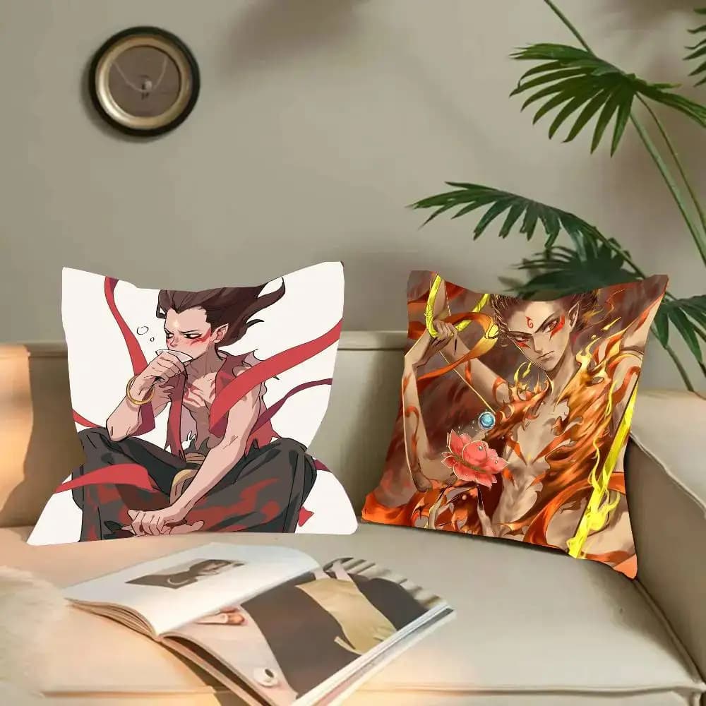 Animated Movie Nezha Pillow Case Fashion Square Pillowcase Bedroom Sofa Room Ins Decoration Leisure