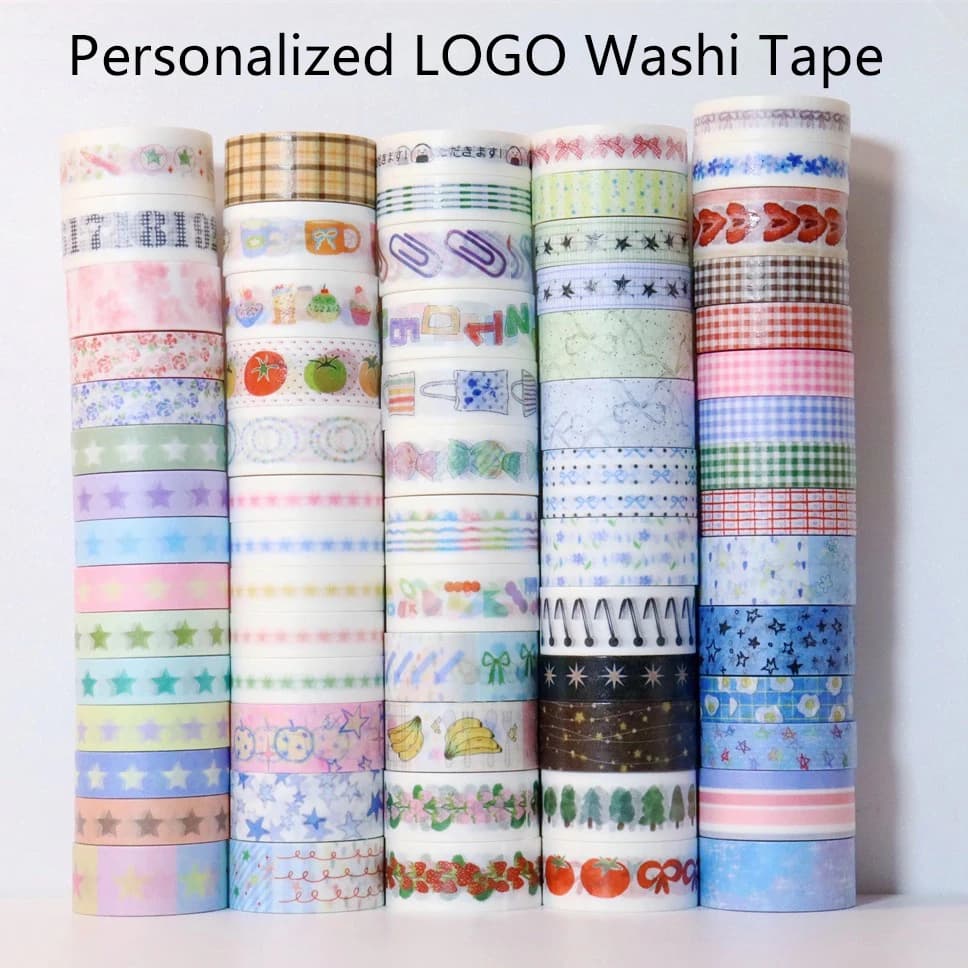 Personalized Washi Tapes for Planner Scrapbooking Masking Stationery Supplies Office Custom LOGO Print Birthday Gift Decorative