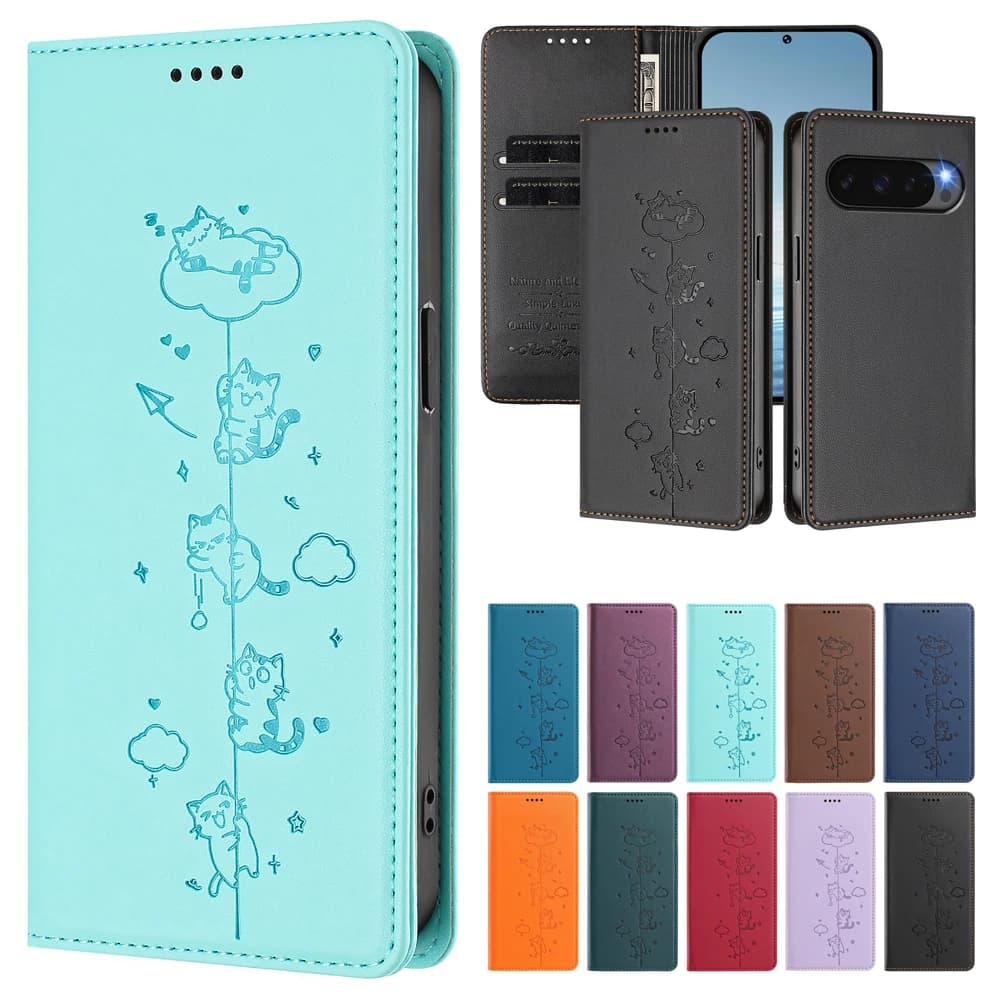 Custodia a Portafoglio in Pelle per Google Pixel 10 9 8 7 6 Pro 5 XL 10A 9A 8A 7A 5A 4A con Slot per Carte e Protezione RFID