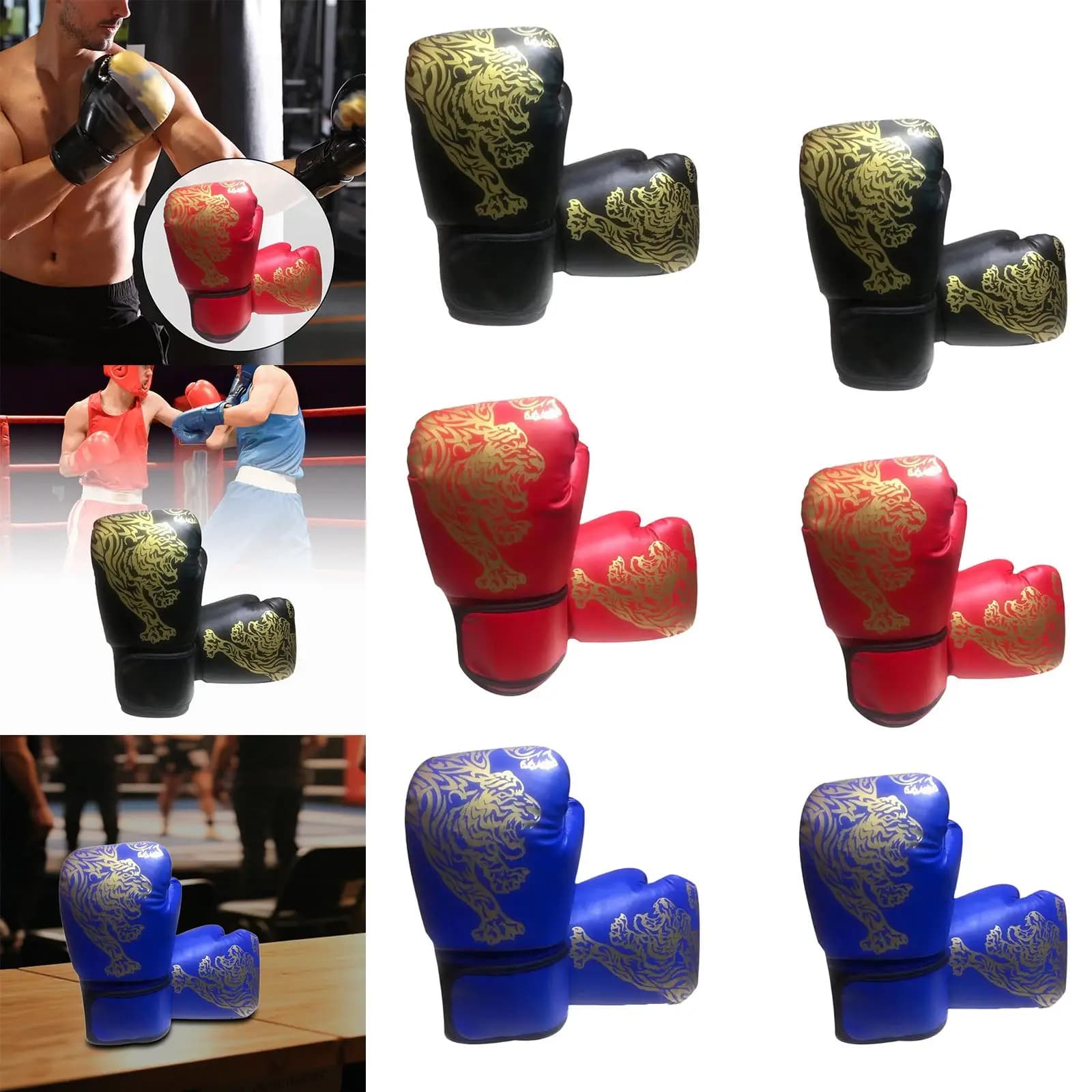 Boxing gloves Light protective equipment Sports gloves Boxing bag gloves Training Martial Arts Grappling Sparring Adults