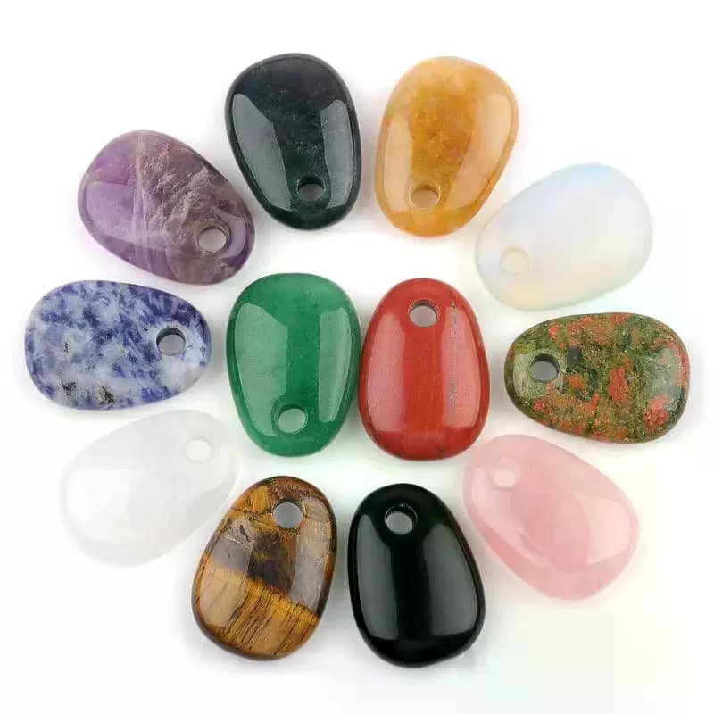 Trapezium Pendant 25x35mm Natural Stone Charm Women/Men Jewelry Making DIY Necklace Earrings Accessories