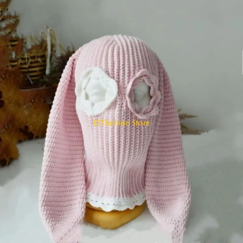 Y5GC Halloween Balaclavas Long BunnyEar Hat Hat Funny Balaclavas Hat Rabbit Ears Balaclavas Long Ear BunnyBalaclava