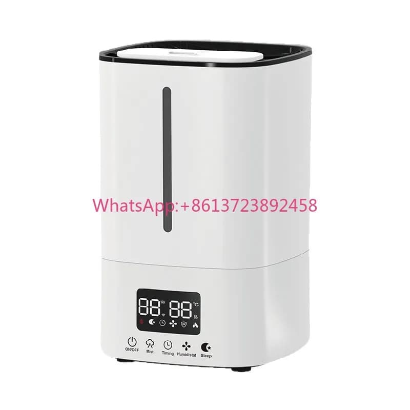 Umidificatore da 5L con purificatore d'aria, serbatoio dell'acqua a riempimento dall'alto, senza perdite, umidificatore a nebbia fredda con filtro, umidificatore per ambienti asciutti e umidi