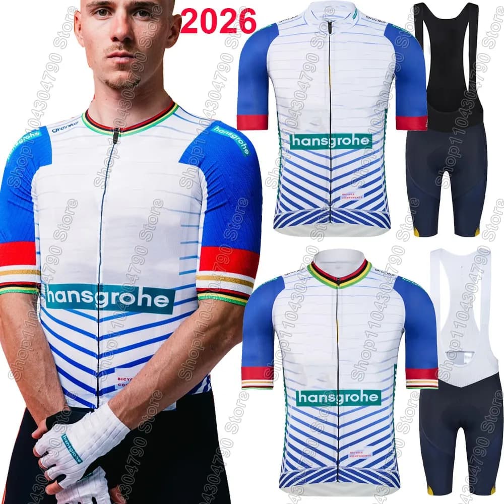 Completo Ciclismo Boraful Hansgrohe 2026 Slovenia Uomo - Maglia Manica Corta e Pantaloncini con Bretelle Primoz Roglic - Abbigliamento Bici da Strada e MTB