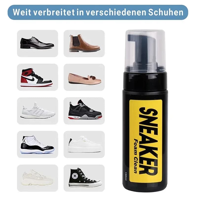 Kit per la pulizia delle scarpe da ginnastica con detergente in schiuma efficace per la pelle scamosciata Tela Nubuck Scarpe sportive Cura Kit per la pulizia della schiuma delle scarpe da ginnastica