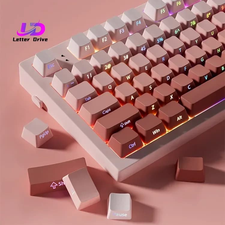 Keycaps OEM con Profilo Gradiente, Tasti ISO Enter Stampati Lateralmente in PBT Double Shot per Tastiera Meccanica Cherry MX, Copritasti Fai-da-Te