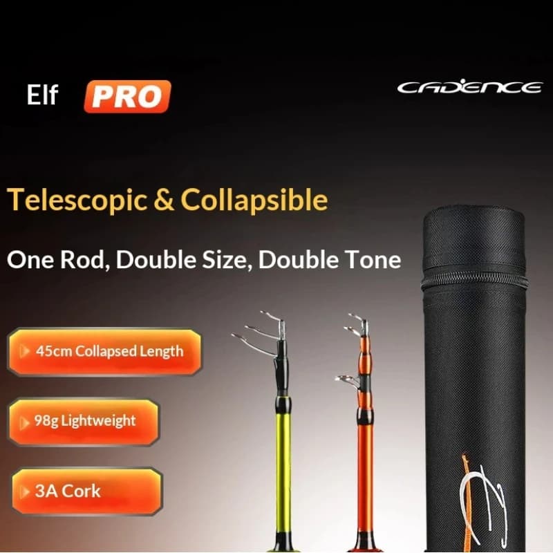 Hot Selling Cadence Elf‑Pro Telescopic Fishing Rod Ultralight Micro Spinning‑Casting for Fresh‑Salt Water Bass Trout Anglers