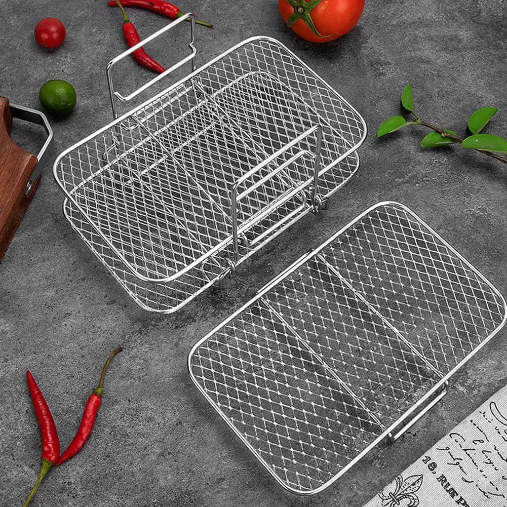 Air Frying Grid, Convection Oven Grid, 3 Level Stainless Steel Steamer, Multifunctional Air Fryer Accessories