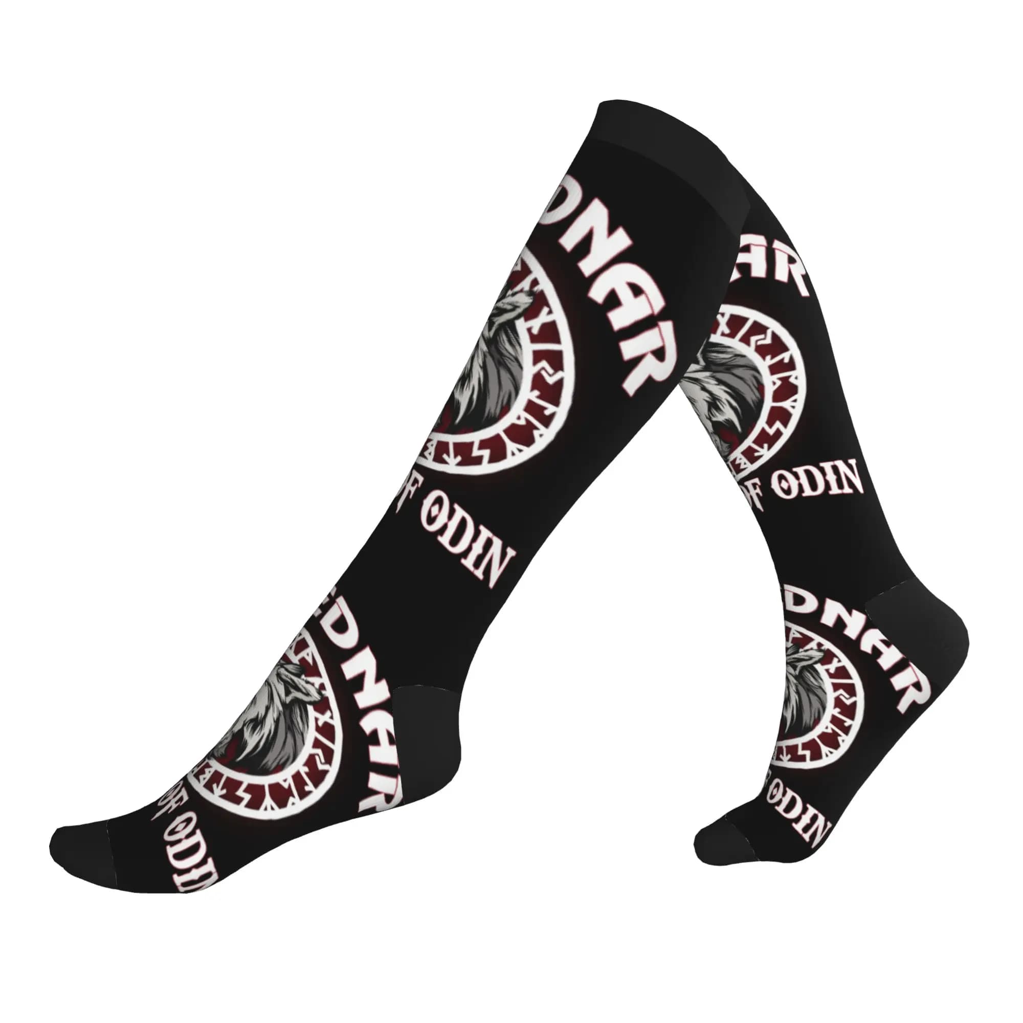 Norse God Odin Viking Mens Sports Compression Socks Unisex Funny 3D Printed Ulfhednar Wolf Dress Socks
