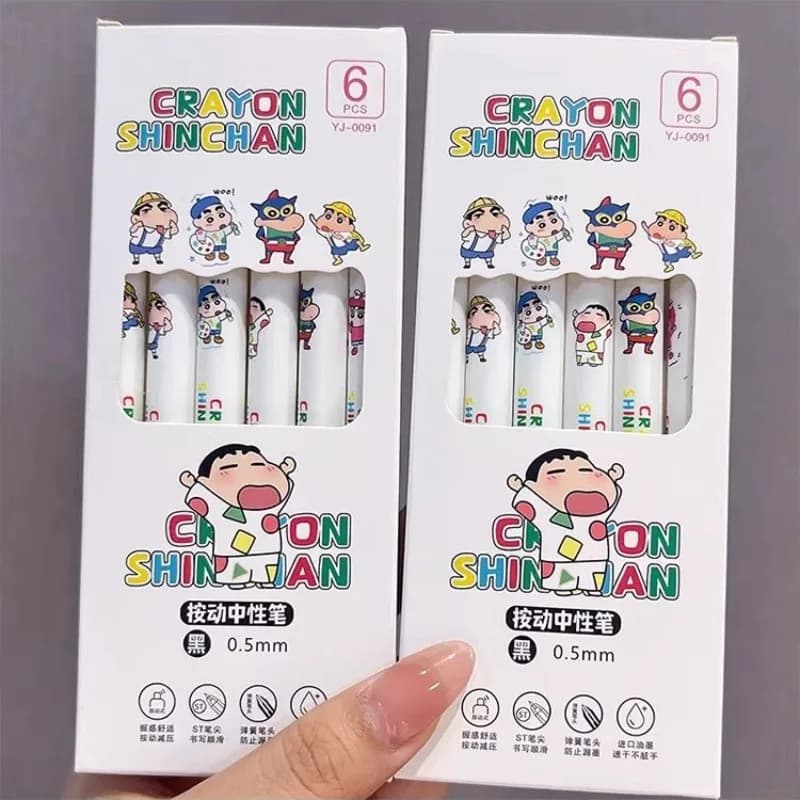 Cute Crayon Shin-chan Push Pen Simple High-quality Gel Pen High-value Cartoon Series Quick-drying Black Daily Office Stationery