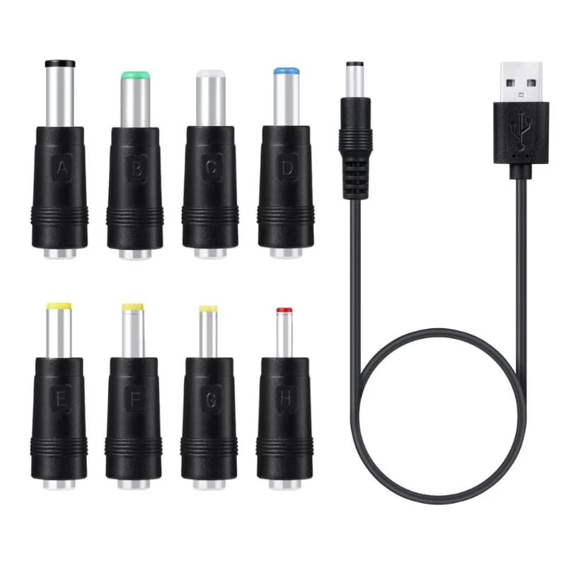 Universal 5V USB Power Cable for 5.5x2.1mm 3.5mm 4.0mm 4.8mm 6.4mm Charging Cable Adapter Suitable for