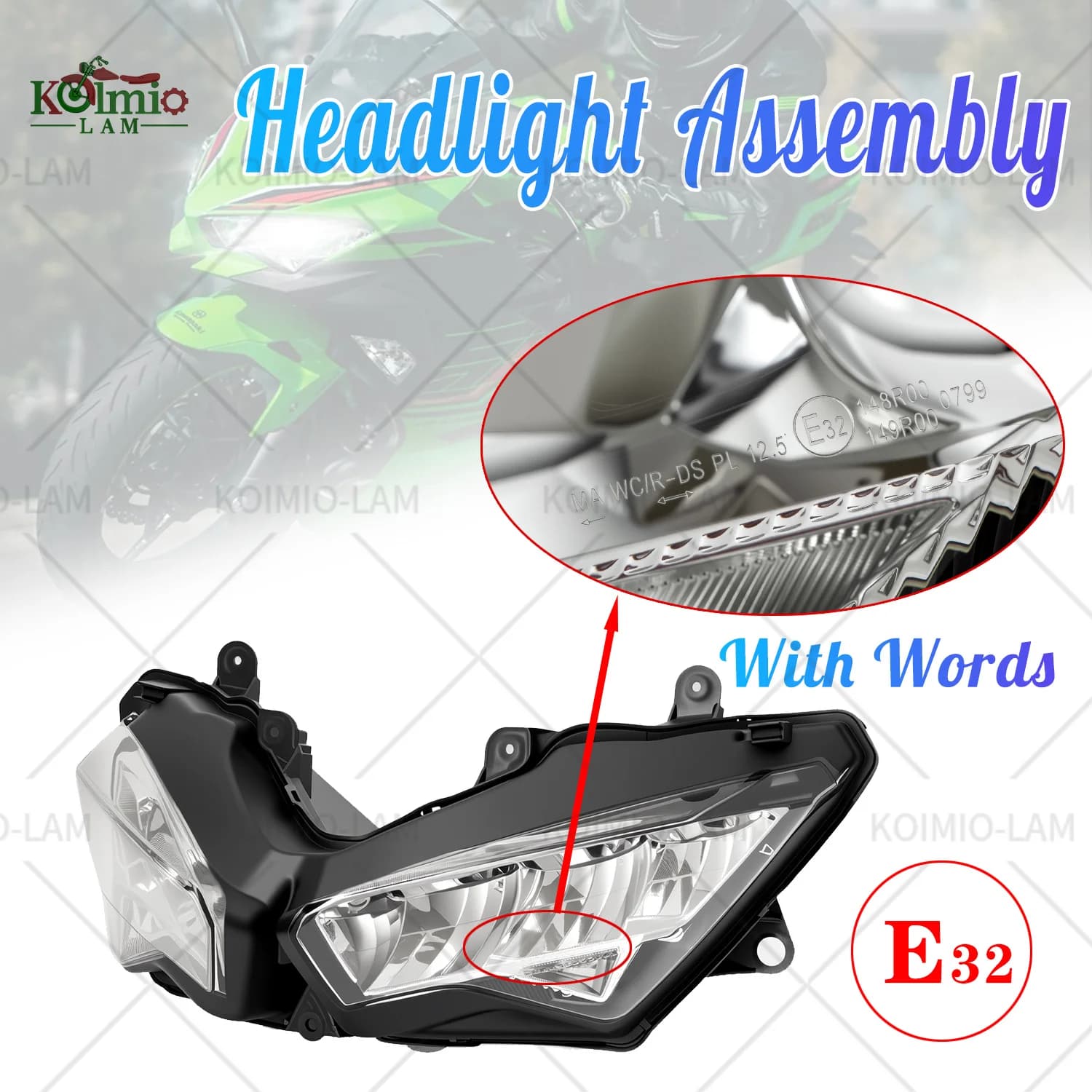 Fit For 2018 - 2024 Kawasaki Ninja 400 EX400 Motorcycle Headlight Assembly Headlamp Ninja400 2019 2020 2021 2022 2023