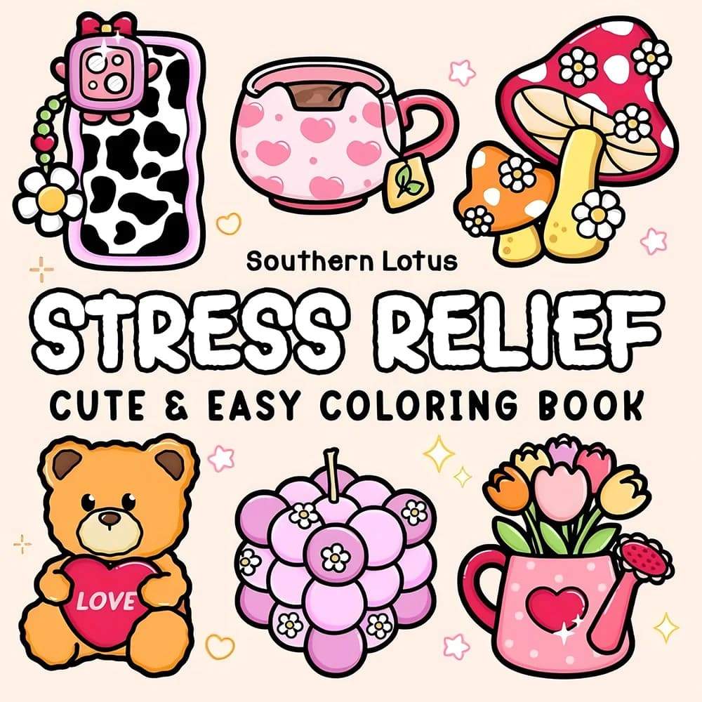 CUTE & Bold-easy Patterns Coloring Book for Adults Cute Drawing Book Perfect Gift for Party and Birthday