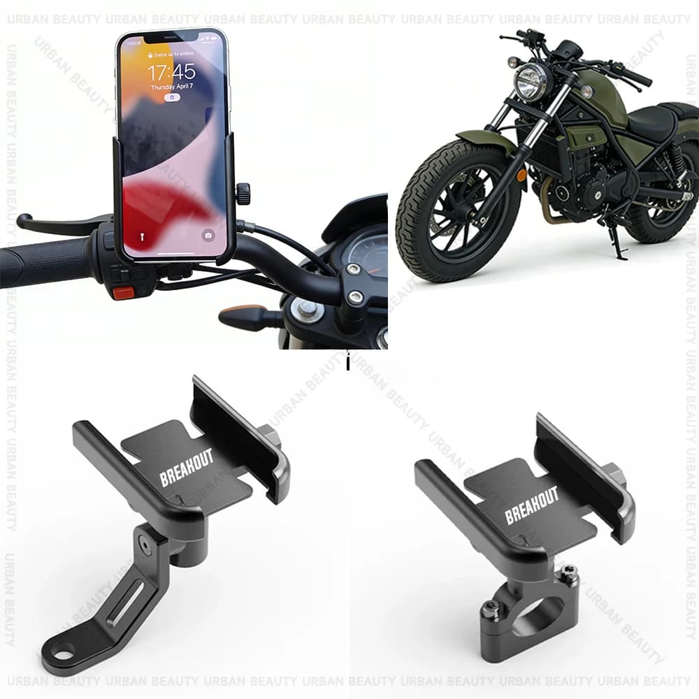 Per Harley Davidson Breakout 117 114 107 Supporto per telefono moto Staffa GPS Supporto per cellulare Specchietto retrovisore Supporto per manubrio