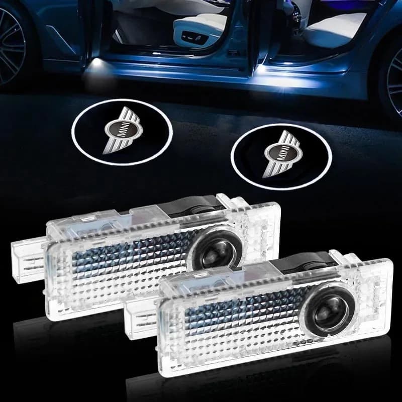 2 pezzi senza fili porta auto logo luci di benvenuto proiettore decorazione a LED per BMW Mini Cooper Countryman Clubman R55 R56 F54 F55 F56 F60