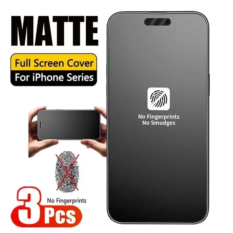 3PCS Anti Impronte Digitali Opaco Protezione Dello Schermo Per iPhone 17 Pro Max 15 14 16 11 12 13 Mini XR Xs 7 8 Plus 17 Aria di Vetro Temperato