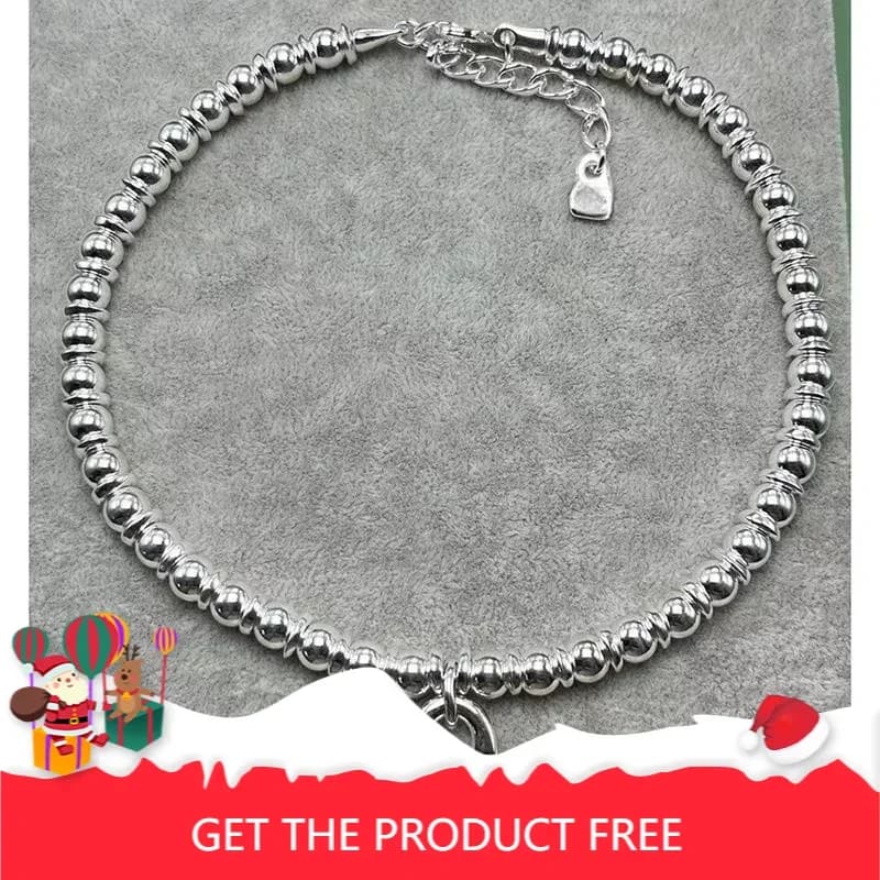 2025 Gioielli da donna con collana di perline con testa di lucchetto in argento dolce di nicchia europea e americana
