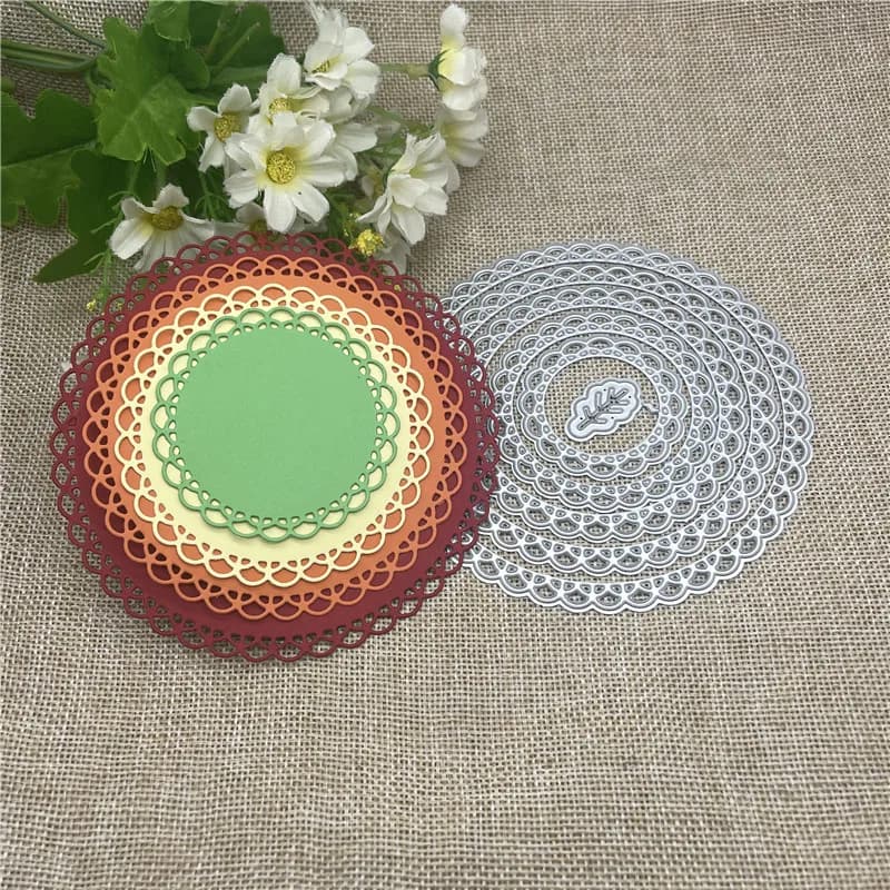6pcs/set Circle frame Metal cutting dies mold Round hole label tag Scrapbook paper craft knife mould blade punch stencils dies